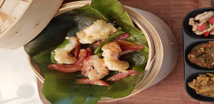 Prawns Bamboo Shoot Wrap In Banana Leaf