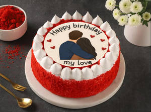 Birthday Love Red Velvet Cake (500 gm)