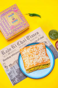 Jain Cheese Vada Masala Sandwich
