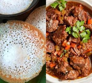 3Pc Kerala Appam+Beef Gravy Boneless+Kara Chutney