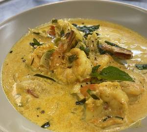 Prawn Moilee, Steamed Rice