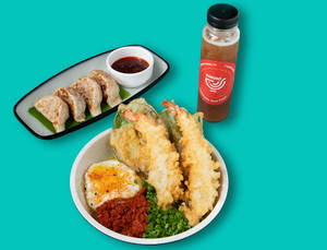 Tempura Prawn Don + Gyoza + Drink