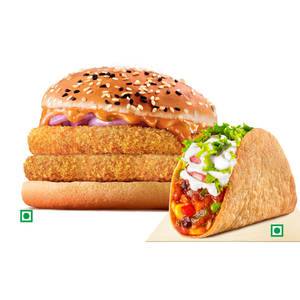Crispy Veg Double Patty Burger+Veg Crunchy Taco.