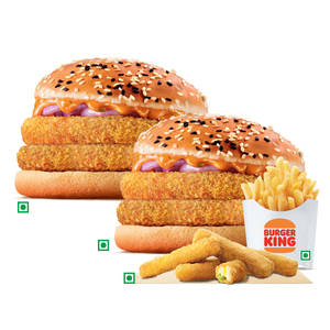 2 Crispy Veg Double Patty + 1King Fries + 1Veggie strips
