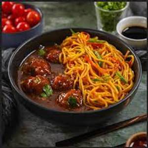 Manchurian & Veg Noodles Bowl