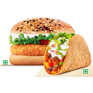 BK Veggie Burger + Veg Taco.