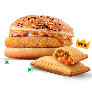 Crispy Veg Burger + BK Veg Pizza Puff.