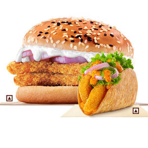 Crispy Chicken Double Patty Burger+Crunchy Chicken Taco,