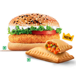 BK Veggie Burger + BK Veg Pizza Puff.