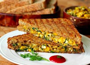 Green mint Corn cheese Sandwich
