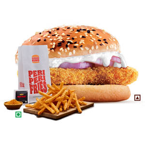 Crispy Chicken Burger+Peri Peri Fries(Reg).