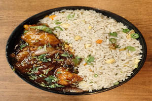 Chicken Fried Rice With Chicken Manchurian