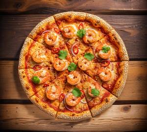 Spicy Prawns Thin Crust 8 Inches Pizza