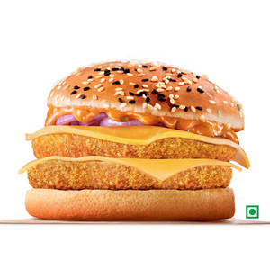 Crispy Veg Double Patty Burger with Double Cheese Slice.