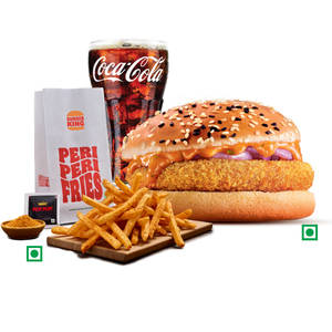 Crispy Veg Burger Peri Peri Meal (R)