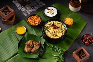 Palak Pappu Rice with Pepper Chicken