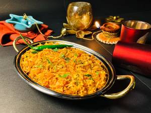 Chilly Onion Pulao (served With Kheera Raita)