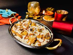 Mushroom Onion Pulao (served With Kheera Raita)