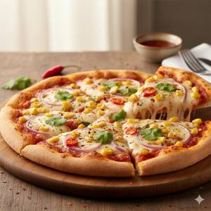 Cheese and corn pizza