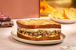 Mushroom & Onion Cheese Melt Sandwich