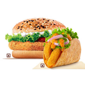 Crunchy Chicken Wrap+BK Chicken Burger.