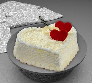 White forest heart shape cake