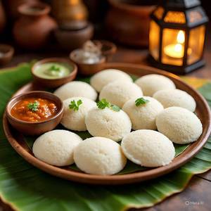 Button Idli [18 Pieces] With Chutney (one Rupee Coin Size )