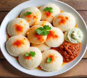 Button Idli [18 Pieces] With Ghee Karam Podi (one Rupee Coin Size )
