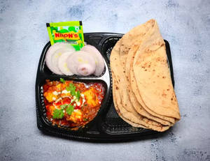Kadhai Paneer With 4 Roti Thali 