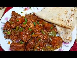 Roti with chilli chicken