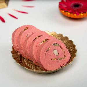 Kaju Strawberry Cake Roll