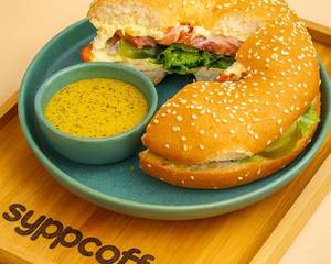Pickled Veggie Cream Cheese Bagel
