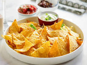 Nachos With American Corn Fried Mushroom And Cheese