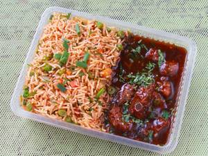 Veg Triple Schezwan Fried Rice+Veg ManchurianGravy combo