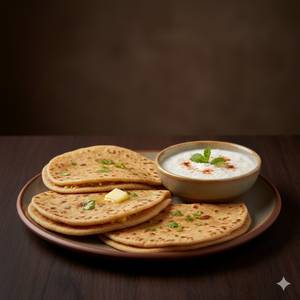 3 Aloo Paratha + Curd
