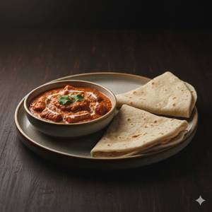 Soya Chaap Tikka Masala With 2 Rumali Roti