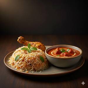 Chicken Biriyani Rice With Tandoori Chicken Masala