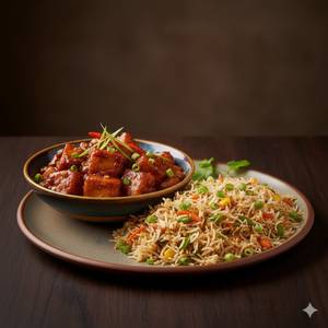 Paneer Manchurian  With Veg Fried Rice