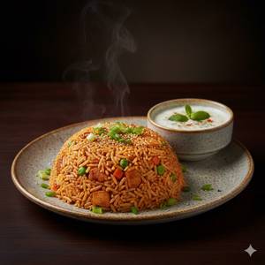 Chicken Hong Kong Fried Rice With Raita