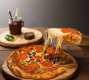 Chicken pepperoni pizza