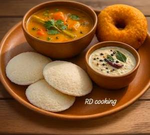 3 Idli 1 Vada Delicious Taste Of Sambar and Chutney