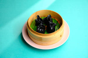 Charcoal Cream Cheese Dumpling.