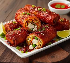 Schezwan Tossed Paneer Veg Spring Roll [5 Inches, 1 Piece]