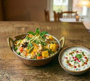 Veg. Biryani With Raita