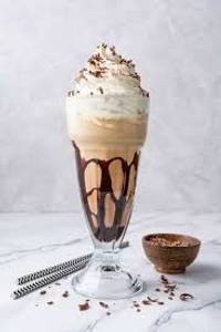 Cold coffee with ice cream