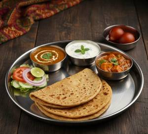 Paneer Paratha Thali
