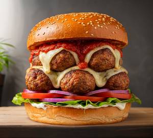 Chicken meat ball burger