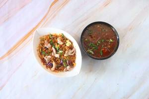 Chicken Fried Rice With Chicken Munchurian