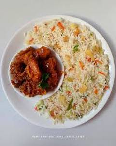 Veg Fried rice and Chicken Kosha