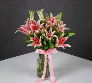 8 Stamp Pink Orintel Lily